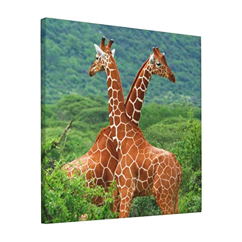 Toile couple girafe pour chambre à coucher cosy moderne