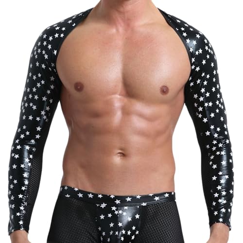 Generisch Boxershorts Herren Herren-Nachtclub-Performance-Sexy-Kostüm-Weste (Black, L/XL)