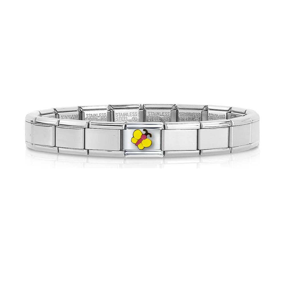 Quiges Dije Acero Inoxidable Link 9mm compatible con pulseras del estilo de Nomination #547