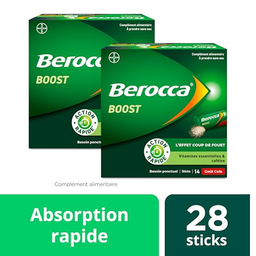 Berocca® Boost Stick - Effet coup de fouet - Aide à réduire la fatigue -Vitamine B12, Guarana, Caféine, Vitamine C et Magnésium - Complément Alimentaire - Goût Cola - 2x14 sachets – Image 3