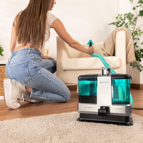 Cecotec Nettoyeur Tapis Conga 2000 Carpet&Spot Clean Compact.Nettoie en un passage avec 330 W, 9 kPa. Léger, 6 m de portée, réservoirs lavables d'eau propre/sale (800/500 ml)