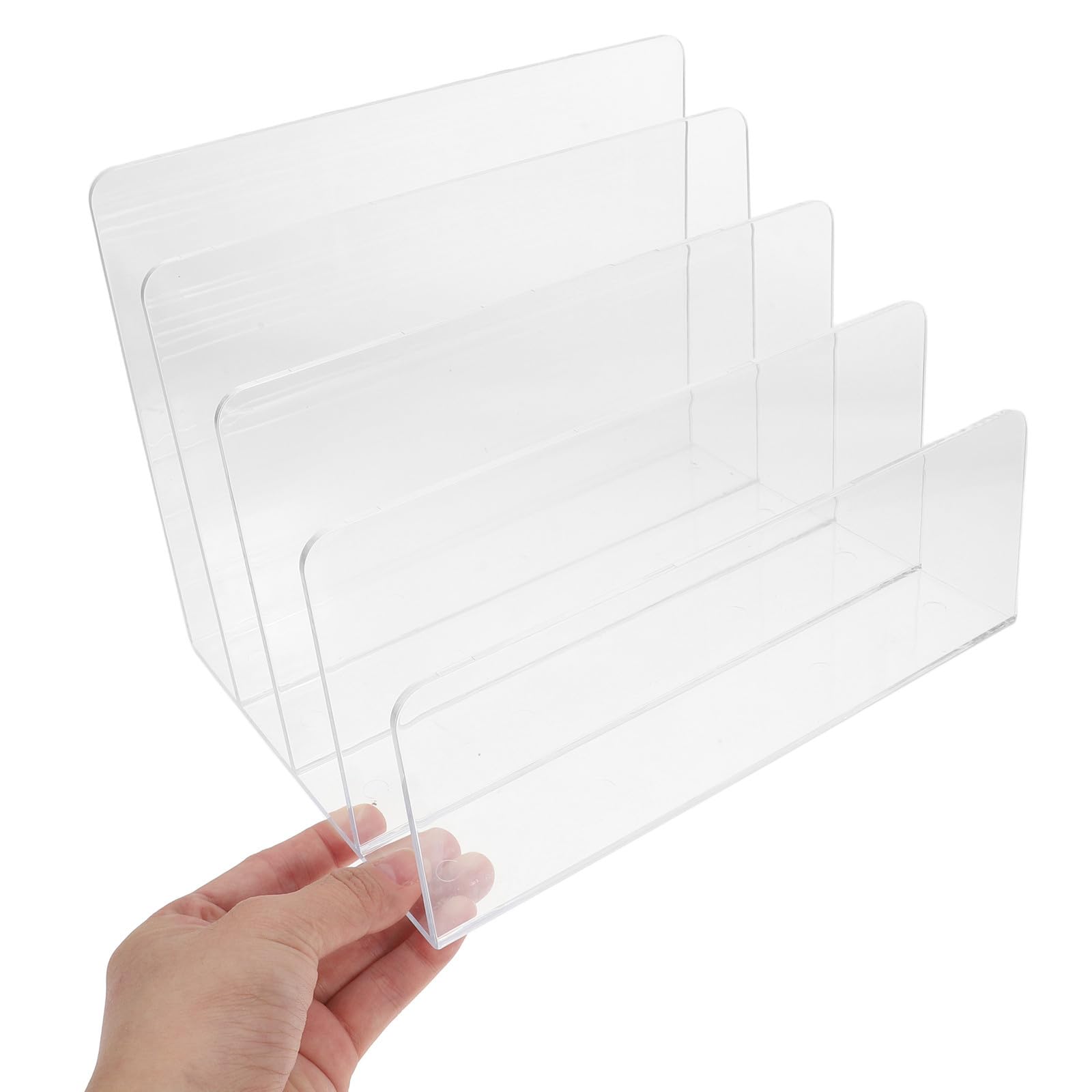 Archivador Acrílico de 4 Secciones Clasificador de Cartas Organizador de Escritorio Compartimentos Divisores para Oficina