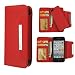 Red Detachable PU Leather Wallet Card Case & Back Cover With Detachable Hand Strap Wristlet and Card Slot Holder For Apple iphone 5 / 5S