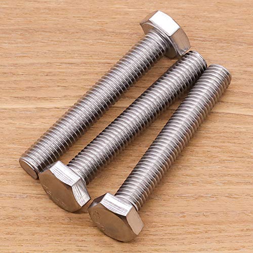 Image of 3 /8-16 x 4 Hex Head Bolts Screws, 304 Stainless Steel 18-8, Fully Threaded, Hexagon Head Cap Bolts Screws, Coarse Thread UNC, 6 PCS