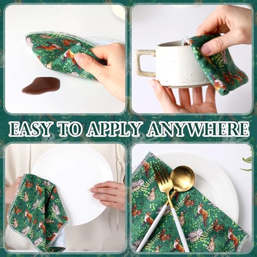 Image of Redbaker 30 Pcs Reusable Paper Towel Paperless Towel with Cardboard Roll Reusable Cloth Paper Napkins for Kitchen Washable Napkins Fit on All Holder Roll Home Household Clean(Animal,10 x 12 in)