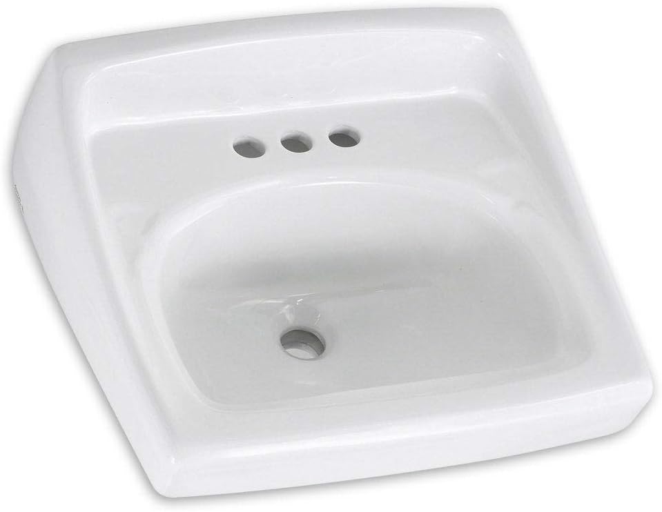 American Standard 0355.012.020 Lucerne Wall-Mount Lavatory Sink with 4-Inch Faucet Holes, White