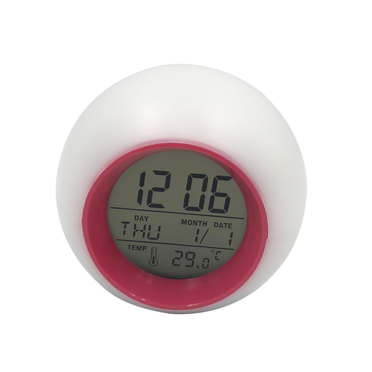 Ciieeo 3piezas Reloj Despertador Infantil Luz Led Colorida y Calendario Lámpara Nocturna Esférica para Niño Niña Función y Sonidos De Sueño Sin Batería Incluida