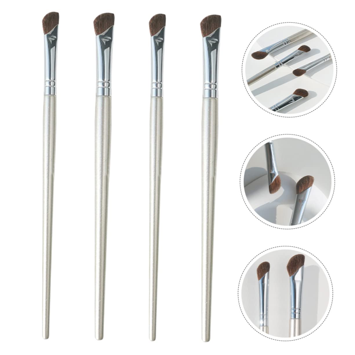 FOMIYES 2sets Makeup Nose Contour Brush Angled Highlighting Brush Eyeshadow Blender Soft Bristles 4pcs*2