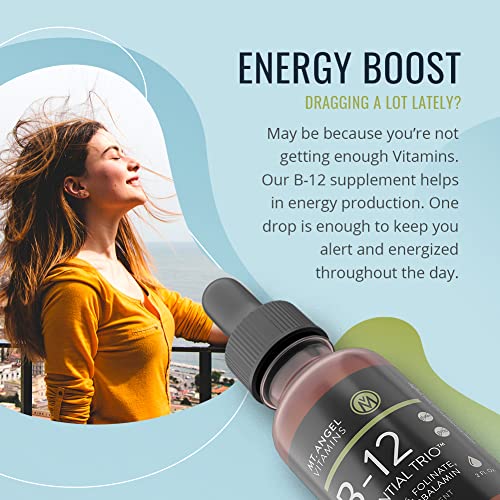 Mt. Angel Vitamins - B12 Essential Trio - Vegan Sublingual Drops with High-Potency Methyl B12, B6 & Folate - Easy Absorption Liquid - Non-GMO, Made in USA - Image 5