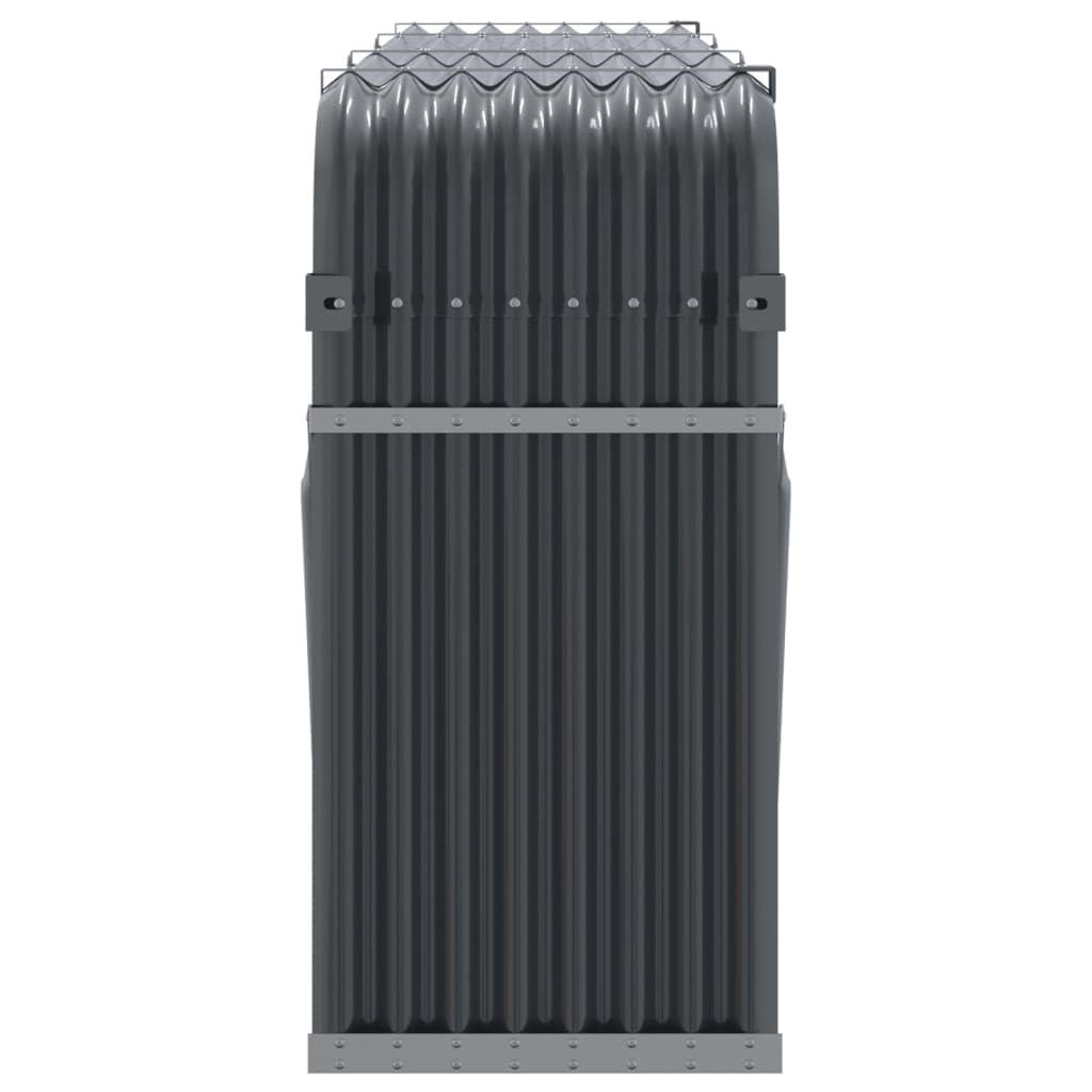 Tidyard Kaminholzunterstand Metall, Kaminholzregal Aussen Metall, Kaminholzlager Außen Metall, Stapelhilfe für Brennholz, Anthrazit 234x45x100 cm Verzinkter Stahl