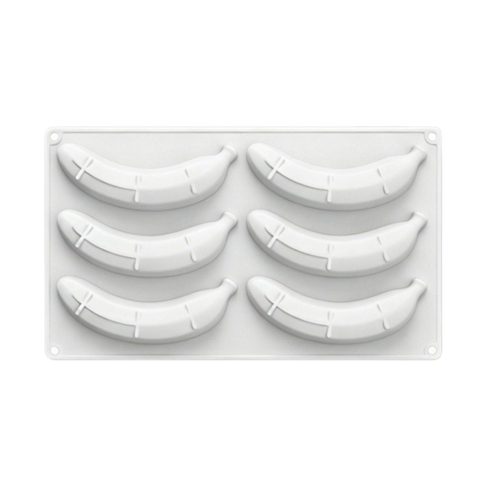 Silicone Banana Dessert Mold, 6-Cavity Mousse Cake Tray with Banana Shaped Cavities for Cakes, Pastry Presentation and Sweet Plating At Home Silicone Dessert Mold Mousse Pastry Tray Cake Cavity Home