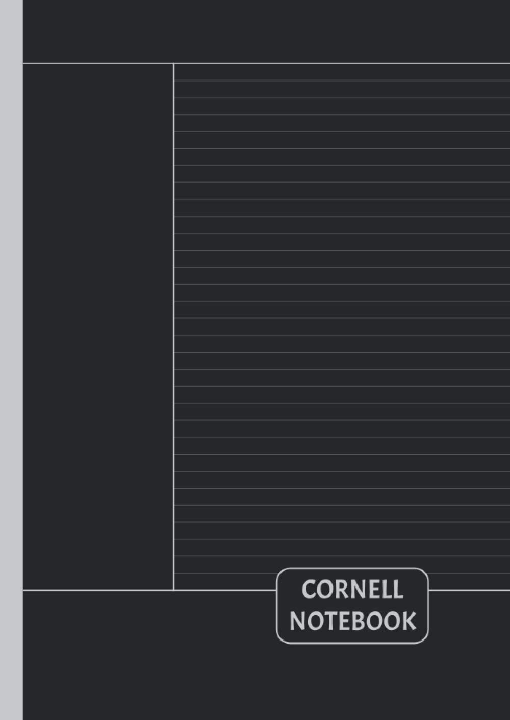 Cornell Notebook: A4 College Ruled Composition Paper for Taking Notes - Black cover
