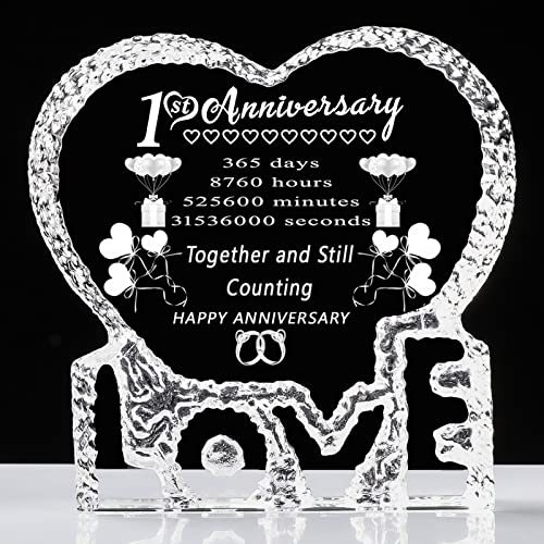 One 1 First Year 1St Wedding Anniversary Crystal Gift Marriage Keepsake For Couple Him Her Husband Wife #TOP3