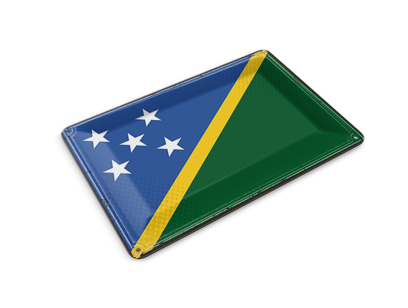 Femer Tin Postcard Solomon Islands Flag 14 x 10 cm Retro Solomon Islands Decorative Sign