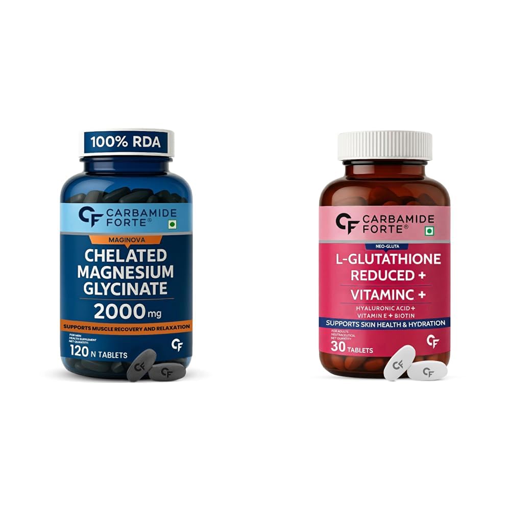can i take glutathione and magnesium glycinate together Carbamide Forte Chelated Supplement 2000mg Per Serving | Magnesium Supplement Supports Muscle Recovery & Better Sleep Vitamin B-12 5000 mcgInjection lab Size:1000 strips/10 bottles