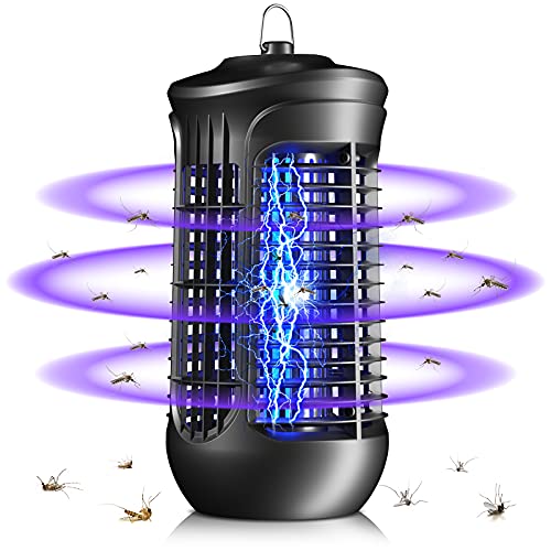 Nuaer Bug Zapper, 6W Electric Mosquito Zapper, 360 Â° UV Light Attraction Flying Insect Killer, 1500V Powerful Electronic Mosquito Attractant Trap Indoor, Backyard, Patio, Home ,Office