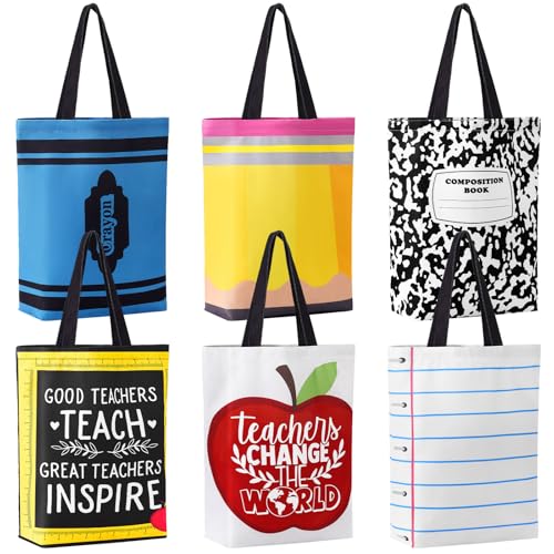 Paterr Back to School Tote Bag for Teacher Gifts Bulk Crayon Penc...