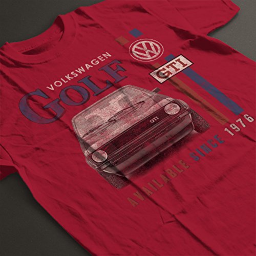 Volkswagen Golf GTI Racing Distressed Men\'s T-Shirt Cherry Red - Thumbnail 4