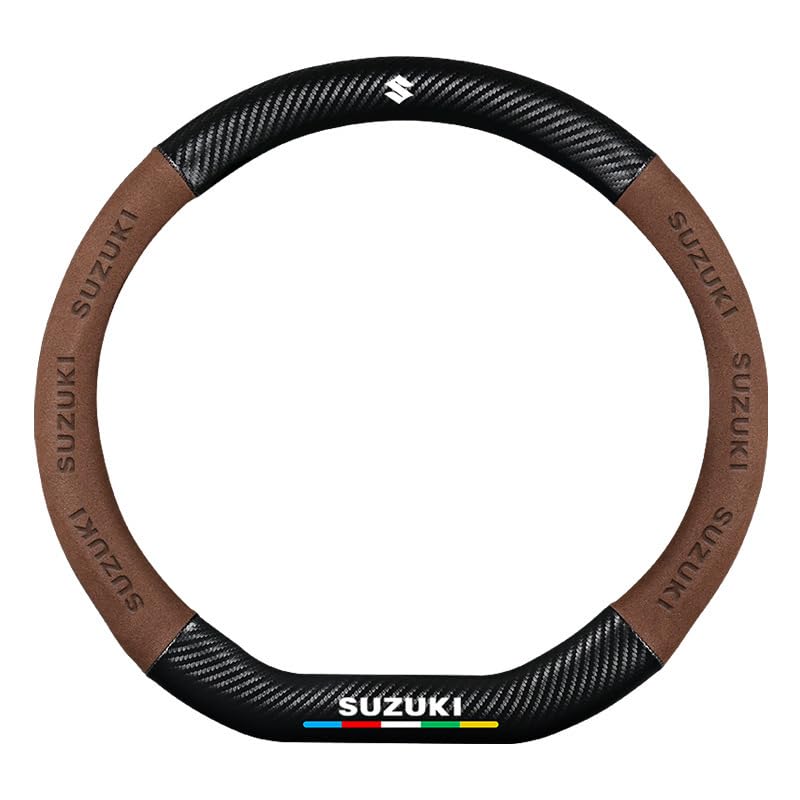 Car Steering Wheel Cover for Suzuki Jimny 5 Doors 2023-2025, Anti-Slip Steering Wheel Protector Breathable Leather Car Interior Accessories,D