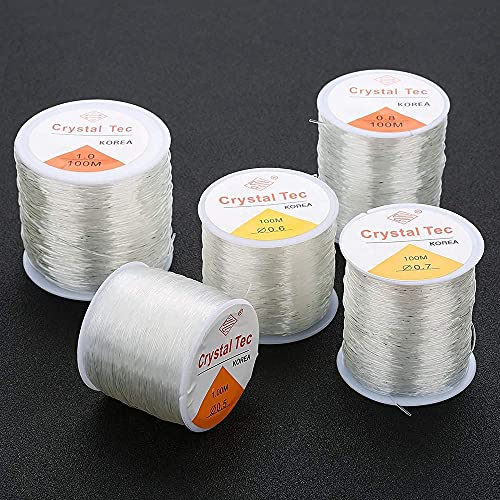 Image of Diy Crafts 17212 Crystal Tec Korea Diy Beading Stretch Cords Elastic Line Jewelry Making Supply Wire String Jeweleri Thread, Pack of 2 Roll (Red)