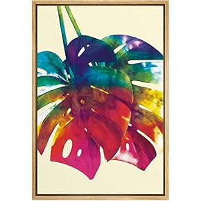SIGNWIN Framed Canvas Wall Art Multicolor Rainbow Tropical...