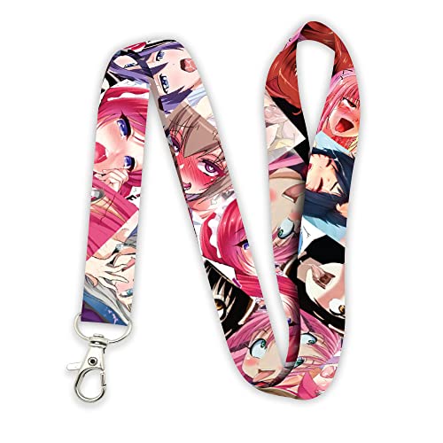 Ahegao Lust Face Kawaii Color Anime Lanyard Keychain