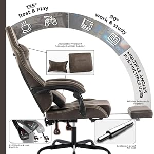 Gaming Chair, Video Game Chair with Footrest and Massage Lumbar Support, Racing Style Computer Chair with Headrest, Height Adjustable Gamer Chair Office Desk Chair Gaming Chair Video Game Chair with Footrest and Massage Lumbar Support Racing Style Computer Chair with Headrest Height Adjustable Gamer Chair Office Desk Chair