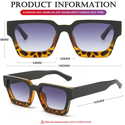 Image of AIEYEZO Square Sunglasses for Women Men Square Thick Frame Sun Glasses Simple Designer Style Shades