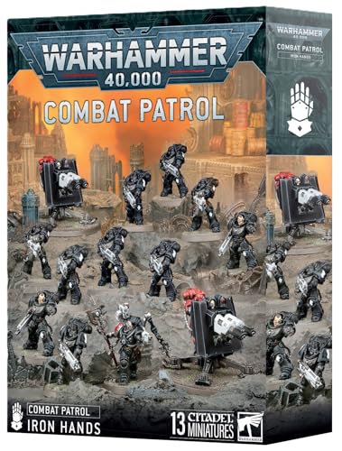 Warhammer 40K: Combat Patrol Iron Hands Space Marines Miniatures with Techmarine Heavy Intercessors Firestrike Servo-Turrets and Transfer Sheet