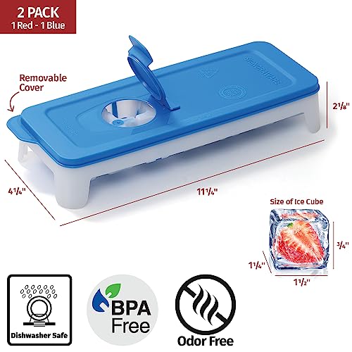Set de 2 cubiteras de silicona para hielo con tapa miniatura 3