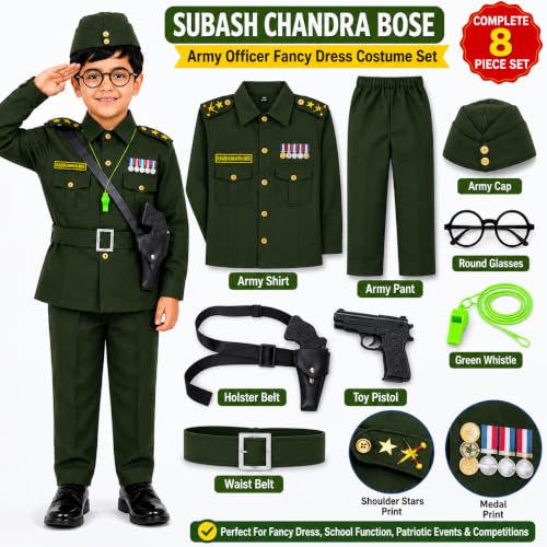 Image of Raj Costume Freedom Fighter Costume for Kids | Independence Day Fancy Dress | Patriotic School Function Dress | Boys & Girls