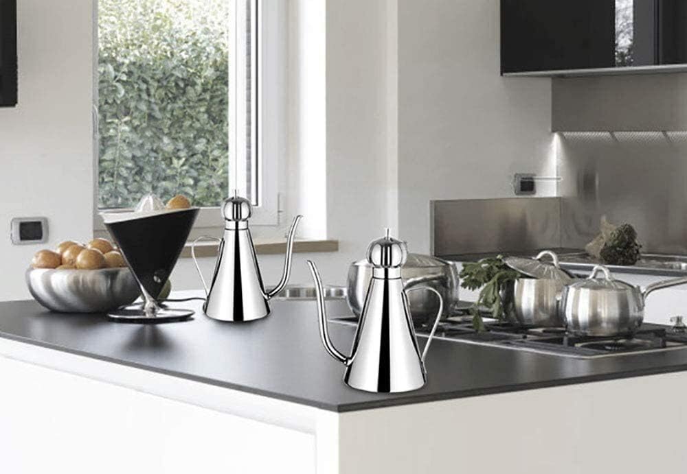 Vinegar Bottle Anti-Leakage Oil Dispenser Olive Oil Pot Stainless Steel Can Bottle Dispenser with Drip-Free Spout Vinegar Container Bottles Pot