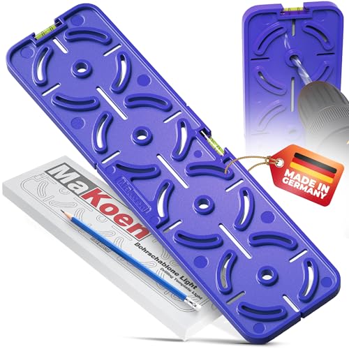 MaKoen Bohrschablone für Steckdosen, Schalterdosen mit 71mm Abstand, Integrierte Wasserwaage, Blau