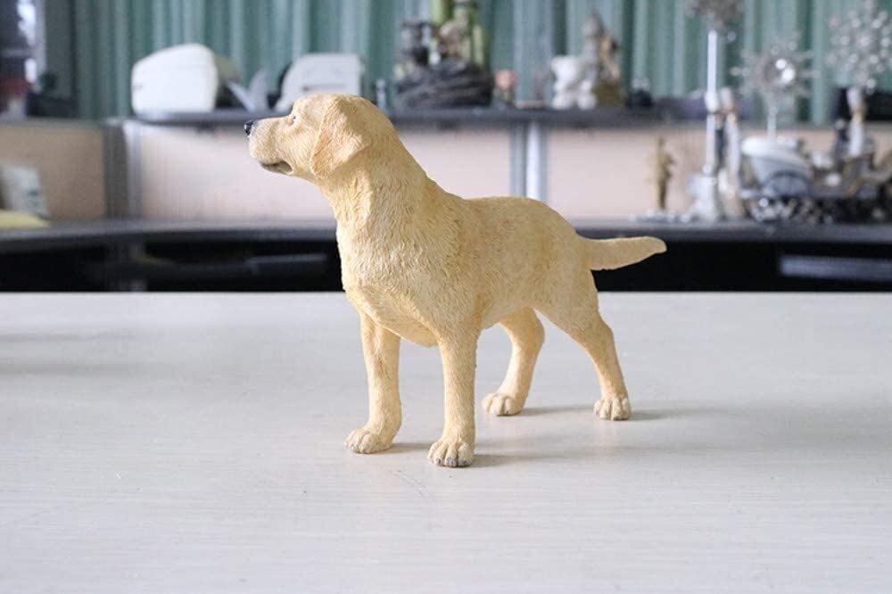 Figurka Ogrodowa,Stół barowy Figurka Dekoracja ogrodowa do rzeźby, Labrador Retriever Symulacja Model psa Samochód Rzemiosło żywiczne Dekoracja Żółty Pozycja stojąca Dekoracje ogrodowe Posąg