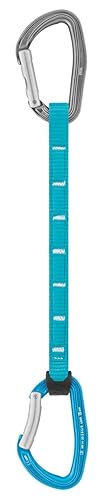 Petzl DJINN AXESS Quickdraw - Durable, Lightweight Quickdraw for Sport, Trad, and Aid Climbing - Turquoise - 25 cm