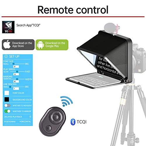 Image of LENSGO 9.7 inch Teleprompter for Camera iPad Tablet Smartphone w /Remote Control, APP Compatible with iOS & Android System for Online Teaching Vlogger Live Streaming Interview, Fold in One Sec