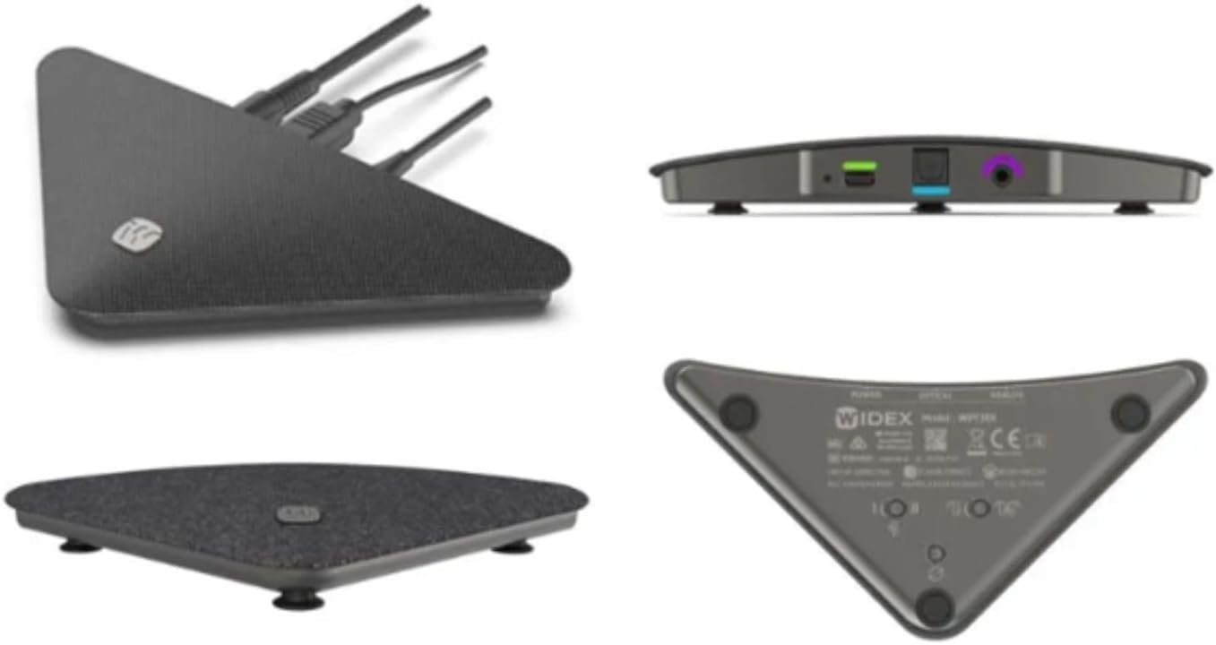 Wide x TV Play 2 — Premium TV Audio Streamer for Widex Hearing Aids | Direct High-Quality TV Sound to Allure, Moment & Evoke Hearing Aids | Dual Antenna Stable Streaming | Smartphone & RC-DEX Control