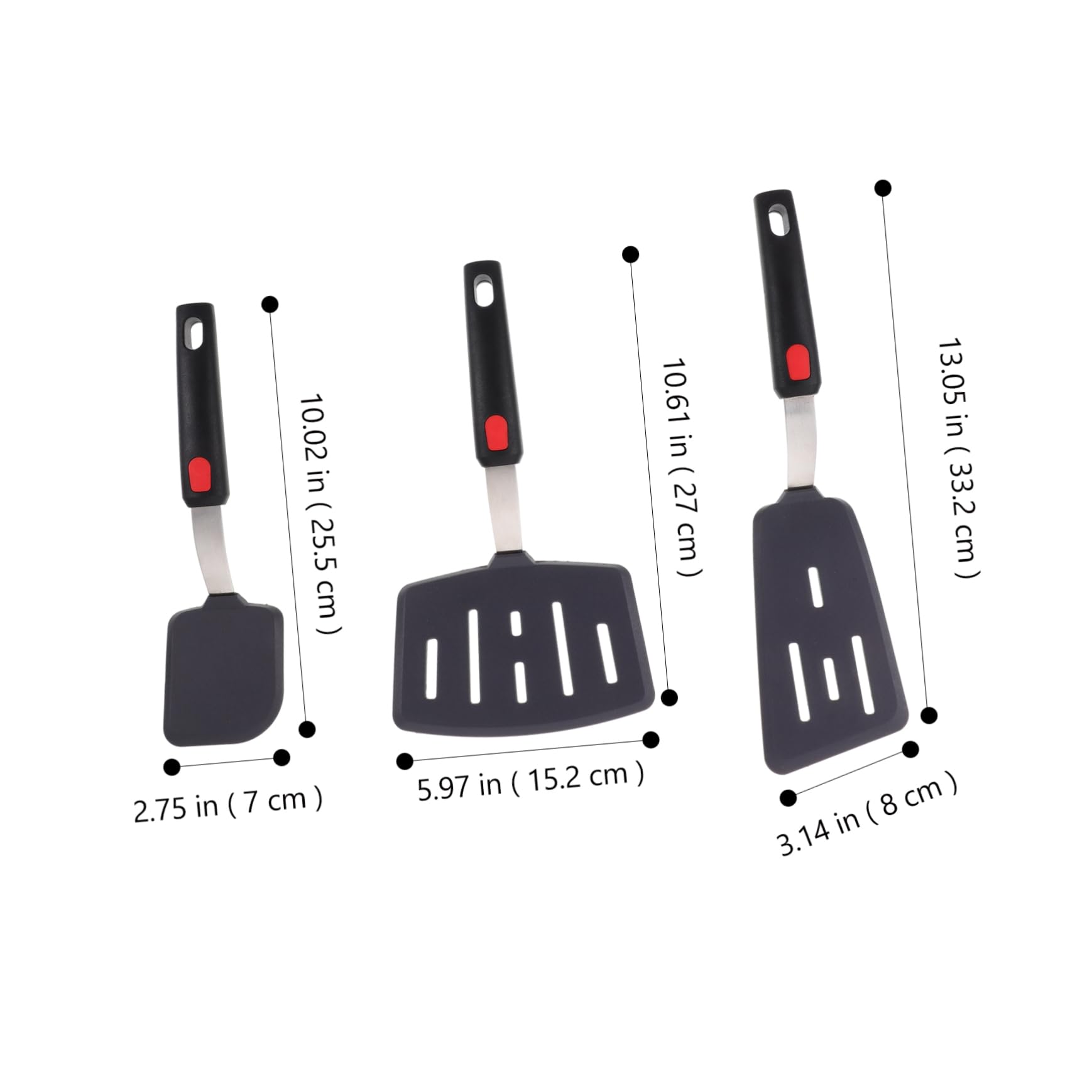 ibasenice 3 Pezzi Spatole Silicone Riutilizzabili per Spatola per Pani Antiaderenti Utensile per Pancake Hamburger e Tacos Accessorio e Ristoranti