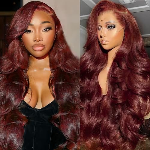 Ruaswey 30 Inch Reddish Brown Lace Front Wigs Human Hair