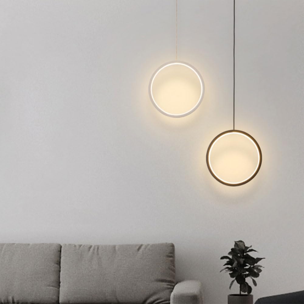 Nowoczesne oświetlenie wewnętrzne LED 10W Lampa wisząca Regulowana wysokość 180 CM Lampa wisząca Ciepłe światło Białe światło Żyrandol Pierścień LED Zawieszenie Oprawy ścienne Oprawy oświetleniowe do