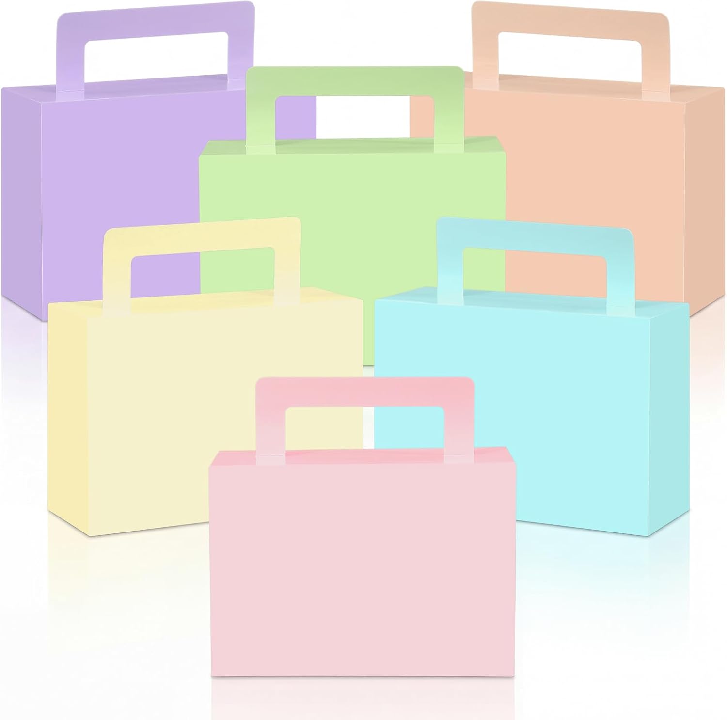 Hillban 30 Pcs Pastel Party Favor Boxes Colorful Mini Suitcase Goodie Boxes Paper Luggage Party Favor for Birthday Wedding Bridal Baby Shower Supplies Decorations, 6 x 4 x 2 Inches