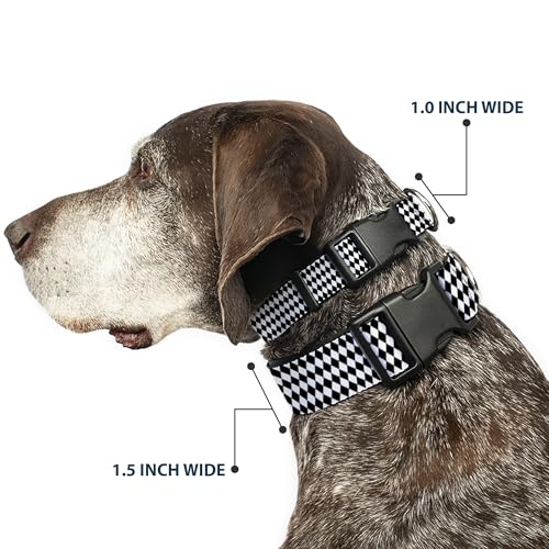 Collar de Perro Buckle-Down de Rayas Blanco y Negro ajustable de 13 a 17 pulgadas 3
