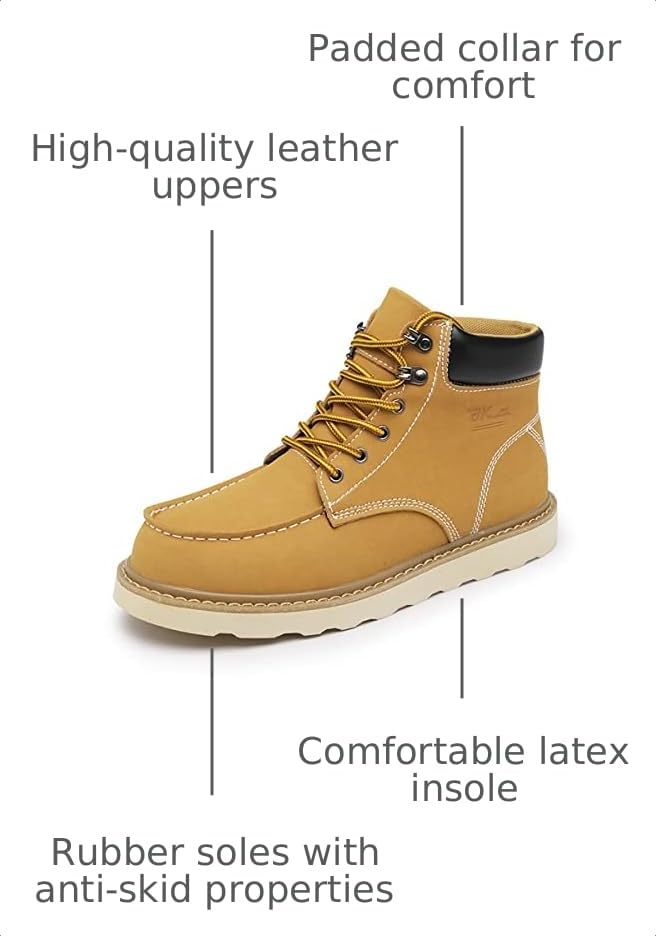 Image of MENS Work Boot High-tops Slip Resistant Protective Leather Shoes Outdoor Sports Fluffing Warm Shoes In Winter Cotton-padded Shose.