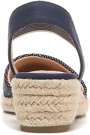 LifeStride Womens Kimmie Espadrille Wedge Sandal Loafer, Navy, 9.5 Wide US | Image 5