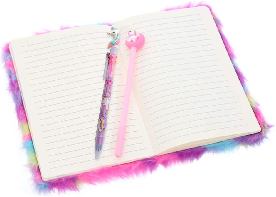 日記 ぬいぐるみユニコーン 日記帳 横書き A5 手帳 ノートブック ボールペン付き おしゃれ かわいい ダイアリーブック スケジュール帳 可愛い 文房具 学生 子供用 女の子 お姫様 記念日 誕生日 贈り物 プレゼント 3色 １着でも送料無料