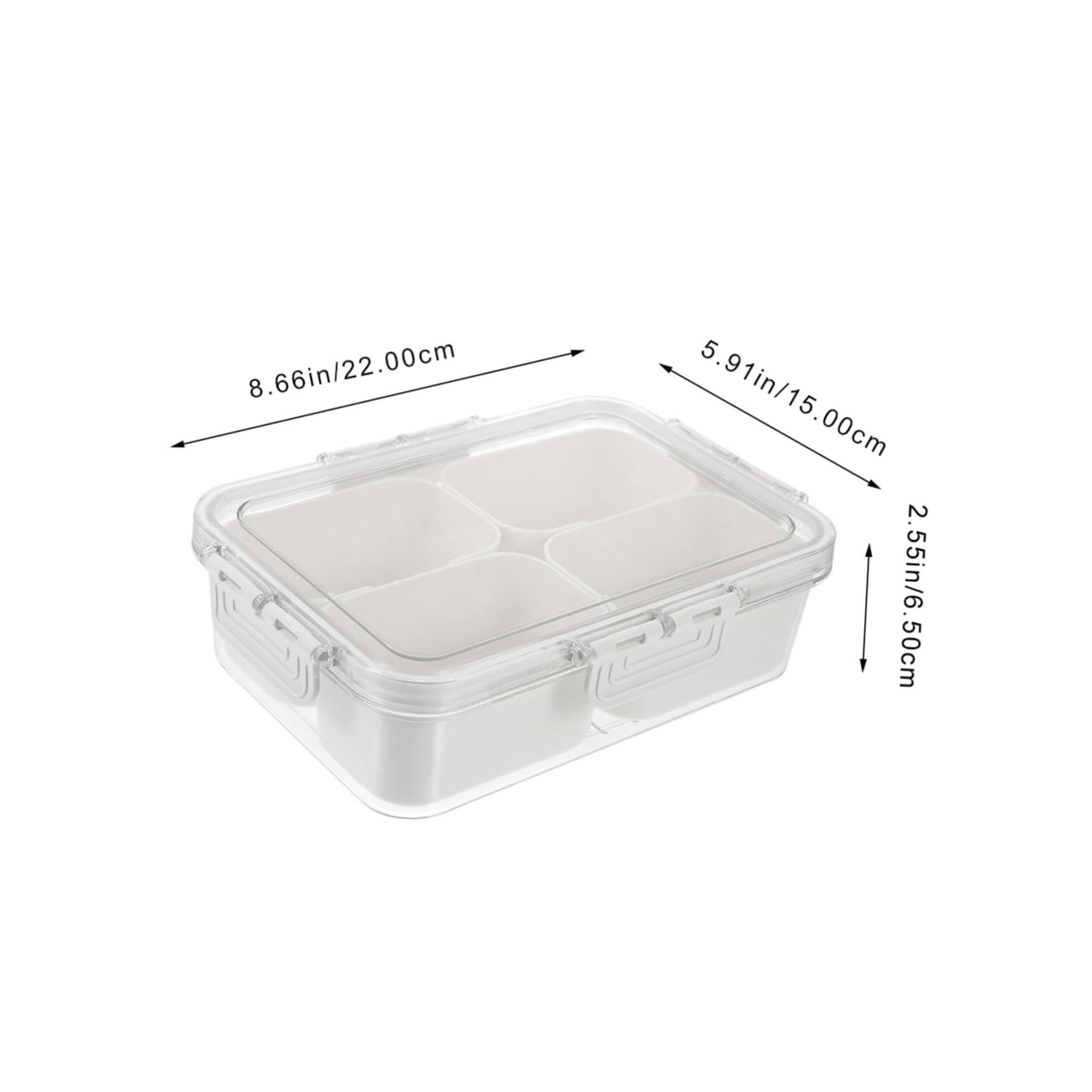 Zerodeko 2 Stücke Snackbox mit Fächern Transparenter Tragbarer Gewürz Snackbehälter mit Abnehmbarem Deckel Vielseitige Aufbewahrung für Nüsse Früchte Gewürze für Party Picknick Reise