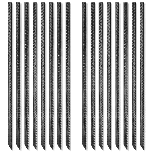 Gbekery 16 Inches Rebar Stakes(16pcs) Heavy Duty Straight Metal Ground Anchors with Chisel Point Ends for Timber,Concrete,Plant Support,Camping Tents,3/8 Inch Thickness Garden Stakes,Black