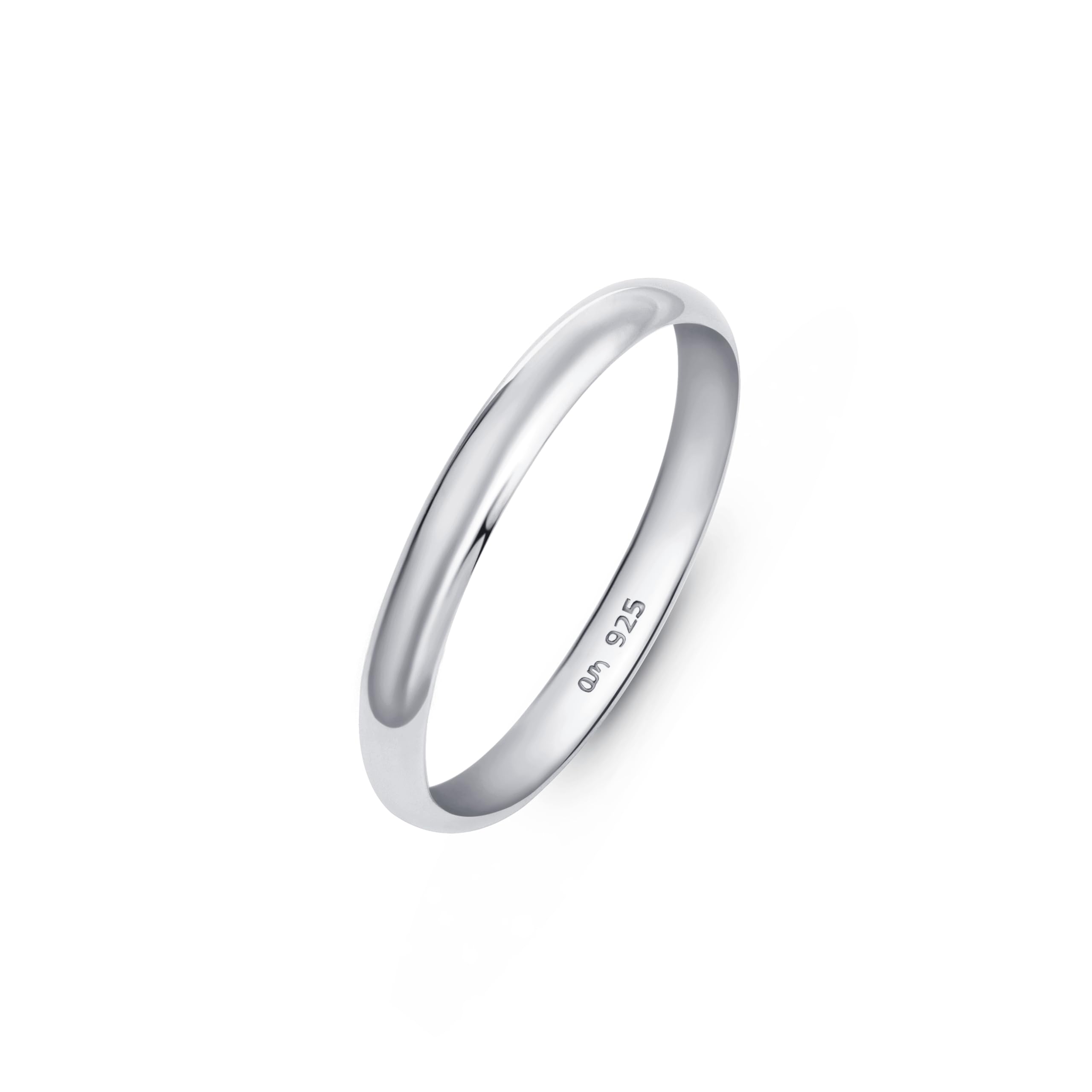 Amberta Women 925 Sterling Silver Wedding Band Ring