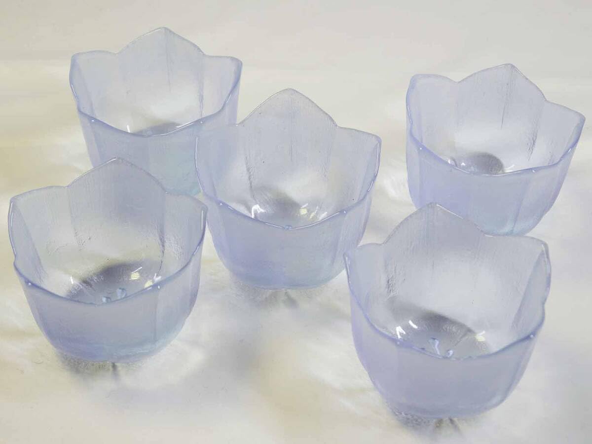 Amazon.co.jp: たち吉 創作ガラス小鉢5脚セット桔梗デザインHG