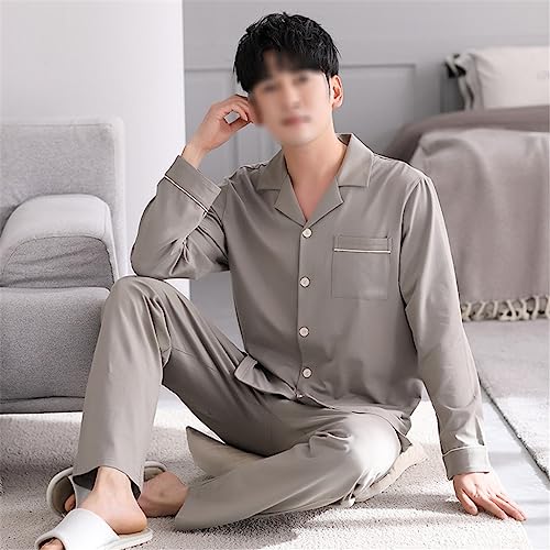 Men's Pajamas Spring and Autumn Cotton Long-sleeved Autumn and Winter Youth Home Wear2